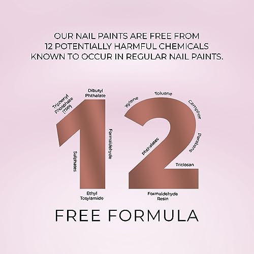 Just Herbs Nail Polish 12 Chemical Free Formula Quick Dry, Glossy Finish and Long Lasting Nail Paints (Rose Gold) - Image 6