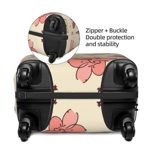 Travel Luggage Cover for Suitcase Tsa Approved, Washable Elastic Suitcase Protector, Lovely flower patterns Suitcase Cover Anti-scratch Baggage Cover Fits 22-24 Inch Luggage Sleeve Medium4