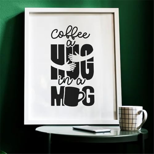 JAJADO Hot Drinks Stencil Silk Screen Stencils Reusable Adhesive Stencil Screen Printing Transfers Coffee Stencils for Crafts on Wood Plaque, T-Shirt, Coffee Mug, Door, Wall, DIY Home Decor
