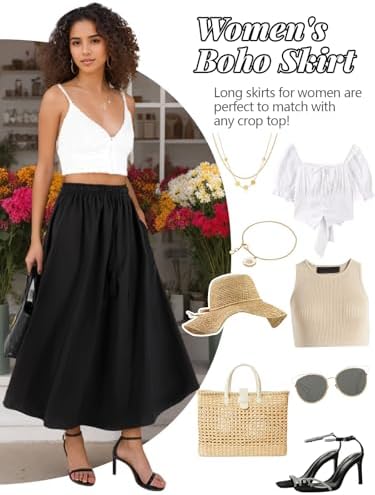 Women's Midi Skirt with Pockets & Adjustable Drawstring - Image 4