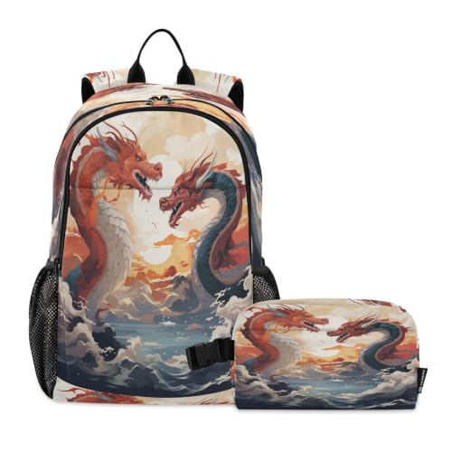 Sac à dos dragon volant aquarelle enfant pour ranger fournitures et repas sans effort