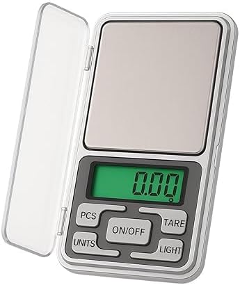 Digital Pocket Scale, LCD Display, Portable Weighing Scale with Protective Cover, Tare Function