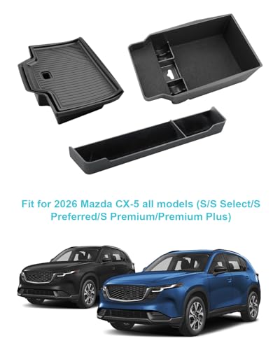 Image of CDEFG 3Pcs for 2026 Mazda CX5 Center Console Organizer for 2026 Mazda CX-5 (S /Select /Preferred /Premium /Premium Plus) Accessory Middle Console Tray Storage Box