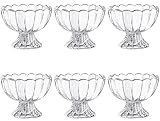 Cezoyx 6 Pack Glass Dessert Bowls - 5 Oz Footed Dessert Cups Glass Ice Cream Cups for Dessert, Sunda