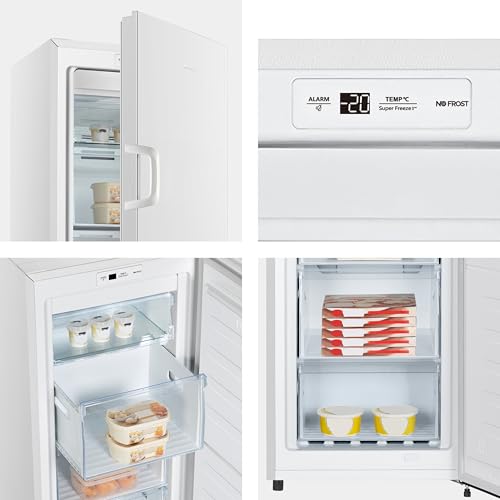 Hisense FV245N4AW2 Gefrierschrank/ TotalNoFrost/ SuperFreeze/ Türalarm/ BigBox/ 169,1 cm/ Gefrierteil 194 l/ 41 dB/ 219 kWh/ Jahr/ Inox-Look, Weiß