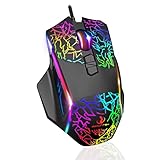 【Bis zu 7200 DPI】 Diese Gaming-Maus hat 6 DPI-Stufen zur Auswahl, bis zu 7200 DPI (1200-1600-2400-3600-4800-7200 DPI). Es passt perfekt zu Ihnen in verschiedenen Spielen und erfüllt alle Anforderungen von Spielen, Video, Büro und Zuhause. Selbst kleine Bewegungen werden vom optischen Sensor im Inneren der Maus problemlos erfasst und auf dem Gerät reflektiert.