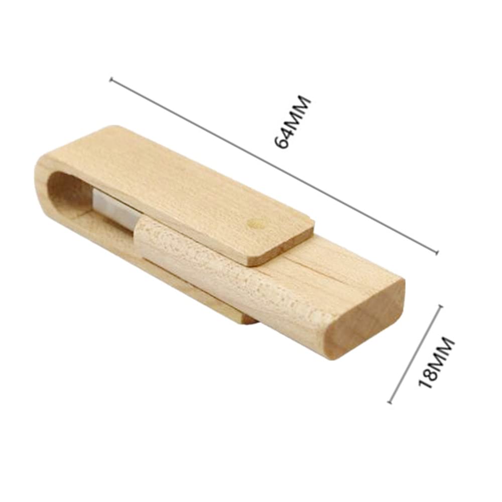 Lot de 10 clés USB rotatives en bois pour stockage de données (bois d'érable-2, 2.0, 16 Go)