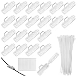 100 Stück Kabelbeschriftung,Transparent Kabeletiketten Erkennungsbox,Kabelbeschriftung Erkennungsbox Set,Kabelbeschriftung Clip mit Nylon Kabelbinder für Kennzeichnung und Sortierung