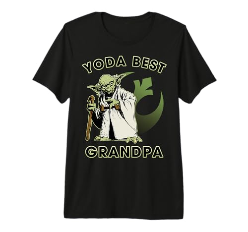 T-shirt Star Wars Yoda Best Grandpa vêtement coton imprimé logo rebelle