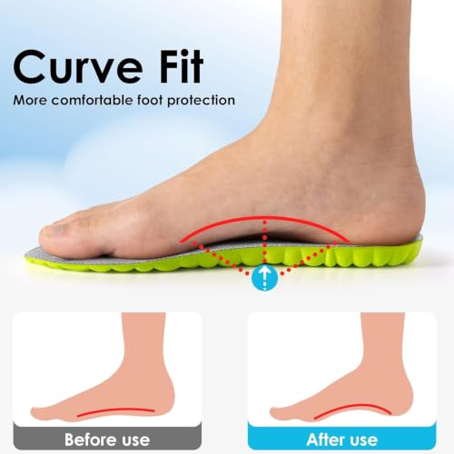 Image of 4D Cloud Steppers Insoles for Men and Women - Shock Absorption Inserts, Soft Anti-Fatigue, Memory Foam Insoles for Shoes, Boots & Sneakers (Green, Men: US 4-7 / Women: US 5-8.5)