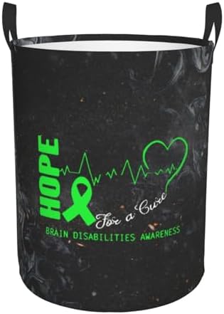 Hope for A Cure Brain Disabilities Clothes Hamper With Handles Foldable Laundry Basket, For Bedroom, Bathroom, Dorm, Laundry Room