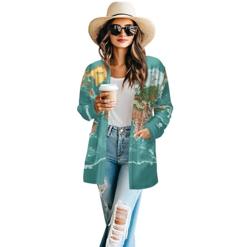 Image of Womens Open Fron Cardigan Sweaters Long Sleeve Tops Daily Coats