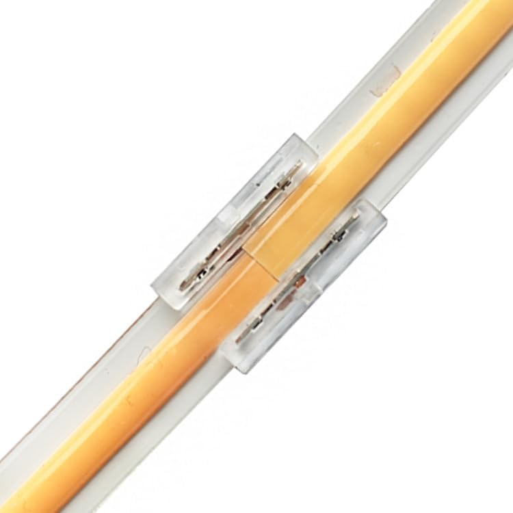 Lighting Accessories 50pcs/lot 8MM Solderless Plate for COB Strip Light Clear PC Plate 8mm Wide 2pin Single Colour Strip Light Connector (Size : 8MM solderless Plate with Wire 10CM)
