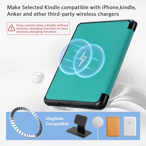 Image of CoBak Magnetic Case for 7 inch Kindle Paperwhite 12th Gen 2024 and Kindle Colorsoft - Compatible with iPhone MagSafe, for Samsung /Belkin /Anker Wireless Charging Pads, Lightweight, Auto Sleep Wake