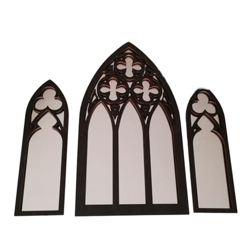 Miroir arche bois romance pour un salon gothique élégant et lumineux