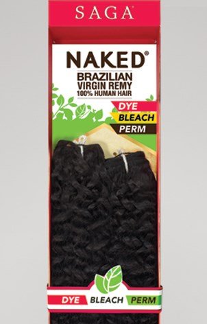 Saga Naked Brazilian Virgin Remy - Bohemian (10", Natural Dark)