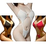 OLYOLY【3色セット】セクシー コスプレ 下着 超ハイレグレオタード ブラジリアン 水着 大きいサイズ 過激 極小 Tバック 紐パン マイクロビキニ (04 黒白赤セット)