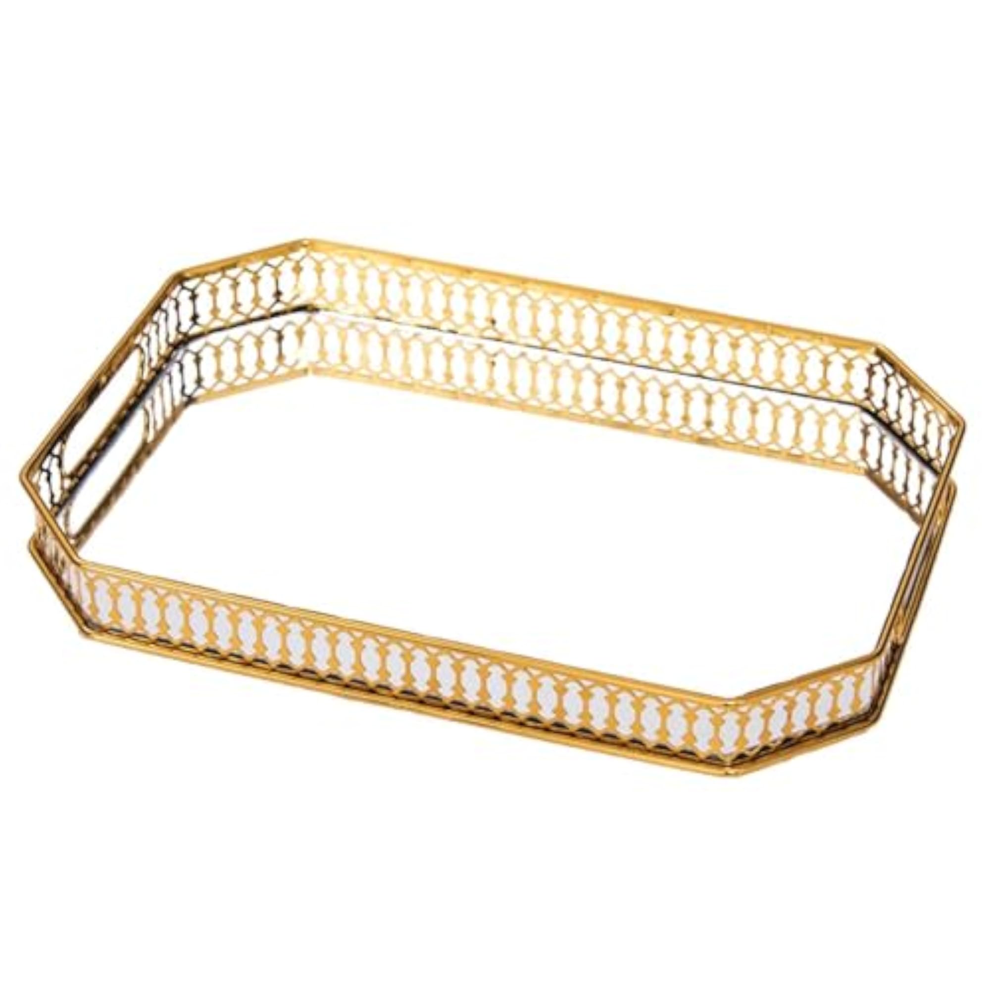Modern Hollow Handle Makeup Organizer Tray