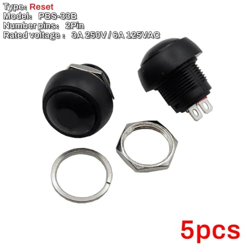Mini interrupteur PBS-33B robuste bouton poussoir 3A 250Vca de précision 12mm - 2