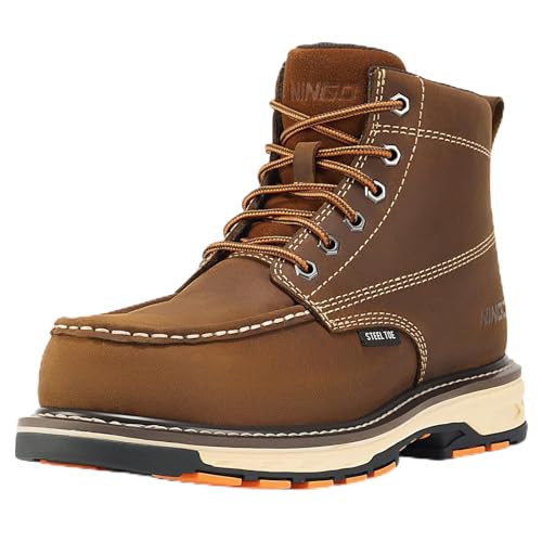 NINGO Steel Toe Moc Work Boots