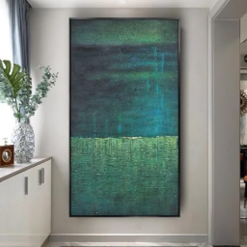 Toile géométrique texturée bleue XINBAO, peinture paysage pour cadeau déco Boho