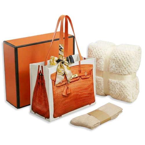 Clickslock Chic Canvas Tote Gift Set, Luxury-Inspired Print Bag, Birthday