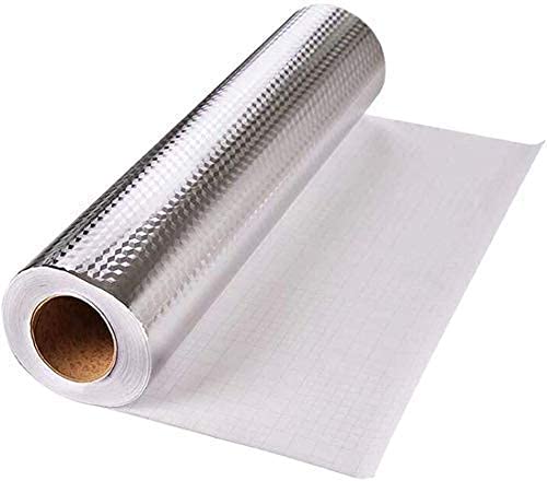 krupasadhya Aluminium Foil Stickers, Oil Proof, Kitchen Backsplash Wallpaper Self-Adhesive Wall Sticker Anti-Mold and Heat Resistant for Walls Cabinets Drawers and Shelves 40cmx2 mtr