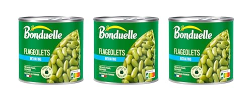 BONDUELLE - Flageolets Verts Extra-Fins - Sans Conservateur - Nutri-Score A - Boîte de Conserve 800 g (Lot de 3)