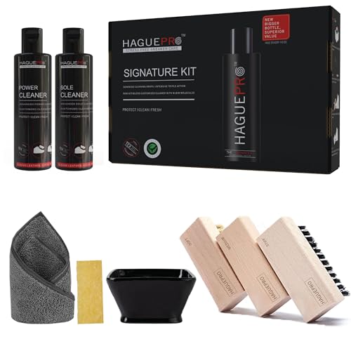 HaguePr Signature Shoe & Sneaker Cleaning Kit | Cleans White Sneakers, Nubuck, Canvas, Trainers, Sports Shoes | Shoes Cleaning Solution, Medium Brush, Eraser & Microfiber Towel | Sports Shoe Cleaner (B0DCNQZK5H) Amazon Price History, Amazon Price Tracker