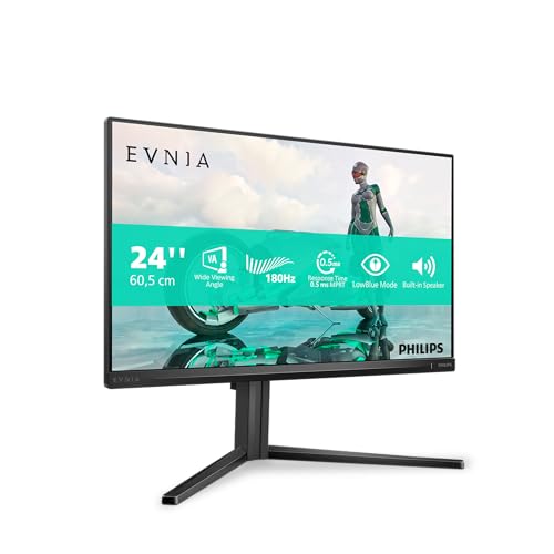 Philips Evnia 24M2N3200A - 24 Zoll FHD Gaming Monitor, 180 Hz, 0.5 ms, FreeSync Prem., G-Sync comp. (1920x1080, HDMI 2.0, DisplayPort 1.4) schwarz-grau