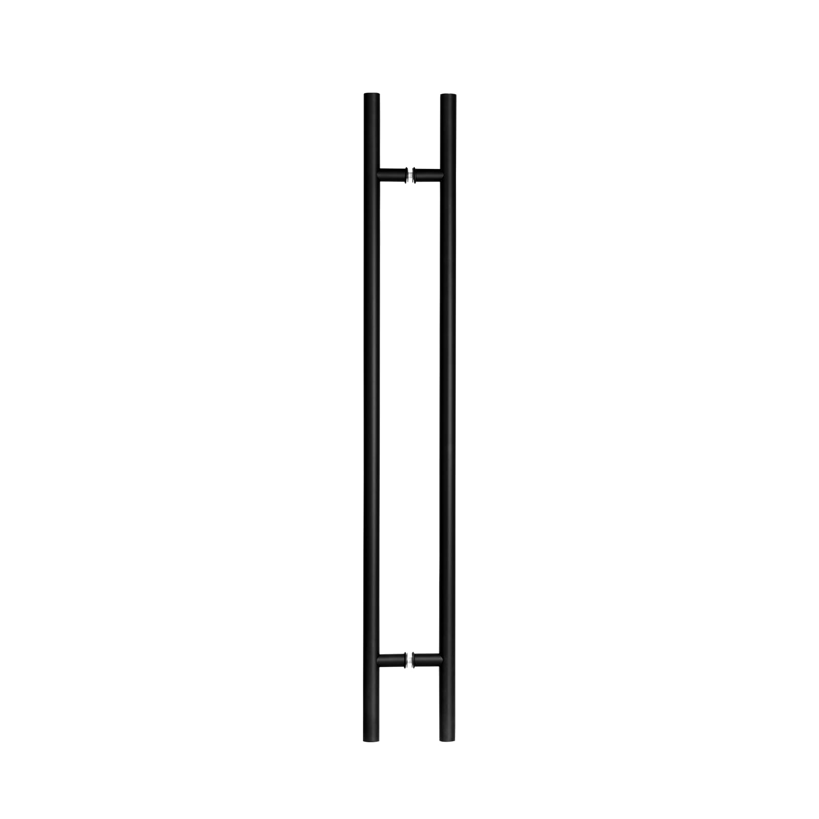 Prima Decorative - 48 Inches Door Pull Round Stainless Steel Back to Back Side Mount Bar Pull Handle for Entry Door Hardware Round 'H' Type/Ladder Type - Black