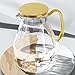 DUJUST Carafe Eau de 2 L, Pichet en Verre Design Diamant Moderne, Cruche en Verre avec Couvercle en Acier Inoxydable et Anse, Pichet à Eau Haute Durabilité pour Infuseur Fruit, Thé Glacé, Café, Lait