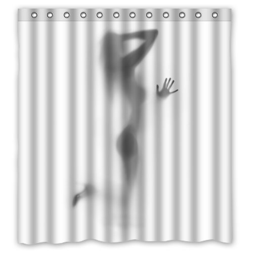 YEHO Art Gallery Home Curtain Funny Sexy Woman Nude Naked Silhouette Shadow Theme Painting Bathroom Shower Curtain with Rings,100% Polyester 66x72inch