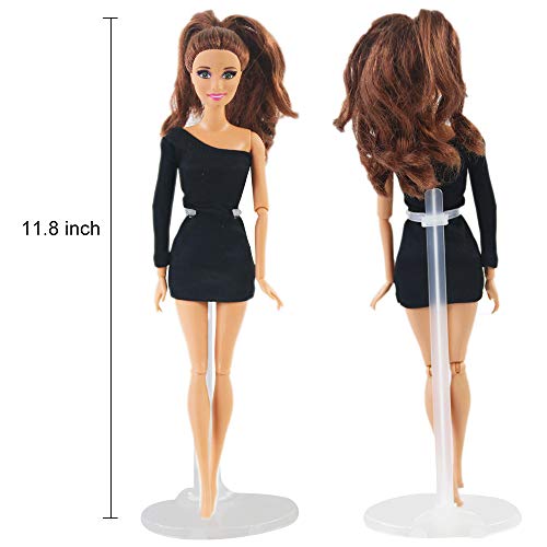 Image of UCanaan 10 Pcs Doll Stands Display Holder for 11.5 Inch Dolls White Transparent Model Support Frame Prop Up Girl Dolls Suitable for 11.8'' 1 /6 Dolls Accessories