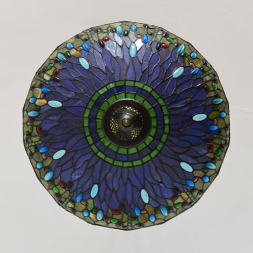 Lampadaire libellule 20 pouces en vitrail style Tiffany violet vert orange - 5