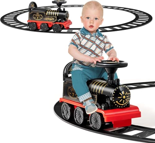 FANTASK 6V Kinder Aufsitz Lokomotive mit Bahn &einziehbaren...