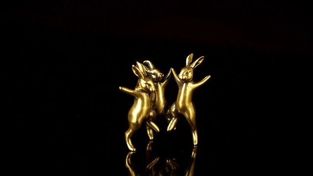 Trío de Conejos Decorativos de Latón Macizo miniatura 7