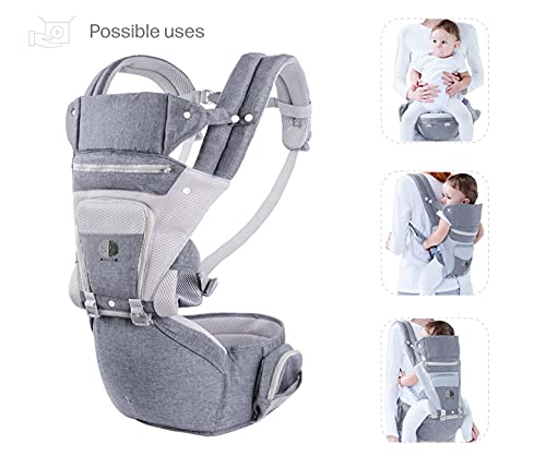 Marsupio neonati ergonomico con sedile hip seat