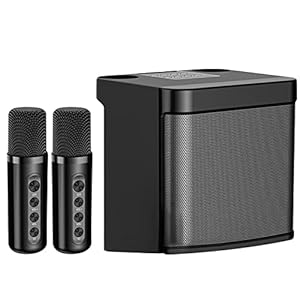 Karaoke Machine Luidspreker – Draadloze microfoonluidspreker,Zangapparatuur voor thuis, ingebouwde oplaadbare batterij…
