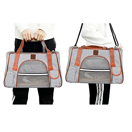 Bolsa Transporte Pet Luxo Cães E Gatos Avião Cor:Cinza
