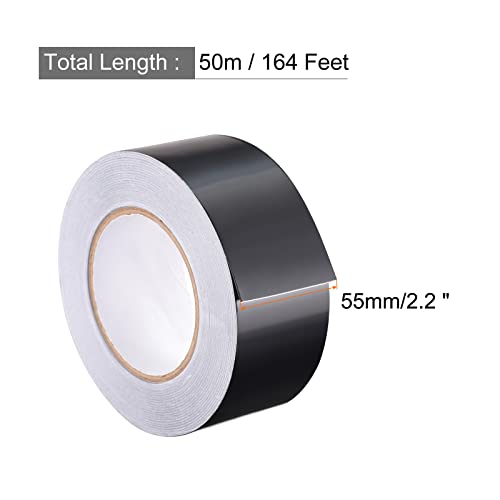 Image of Aluminum Foil Tape Adhesive Metal Tape, [for Sealing Patching Hot Cold HVAC, Duct, Pipe Insulation] - 2.2 inch /164ft /2.8 Mil /Black