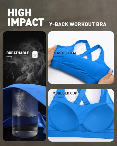 Image of RUNNING GIRL High Impact Sports Bras for Women, Adjustable Straps Bra High Support Workout Bra with Sewn in Pads