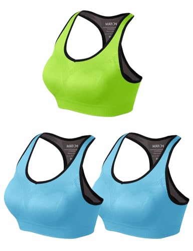 Image of Match Sports Bras for Women, Seamless Racerback Bra with Mid-Impact | Full Coverage Bras with Removable Pads, Soft & Breathable Fabric, Ideal for Yoga, Running, Workout, Pilates & Daily Wear