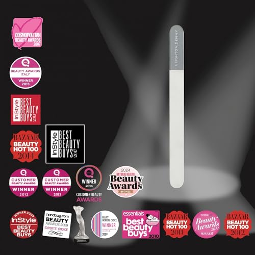 LEIGHTON DENNY Shape & Shine - Small Crystal Nail File & 3-in-1 Nail Buffer - Vegan, Grey - Image 3