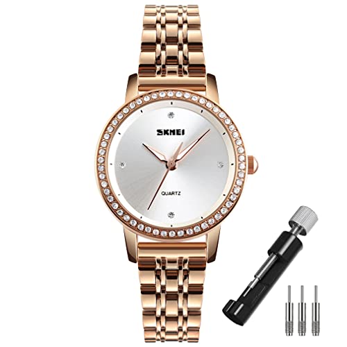 SKMEI Watch for Women Fashion Stainless Dress Snake Business Luxury Analog Waterproof Simple Ladies Female Wife Gifts Gold Wrist Watches