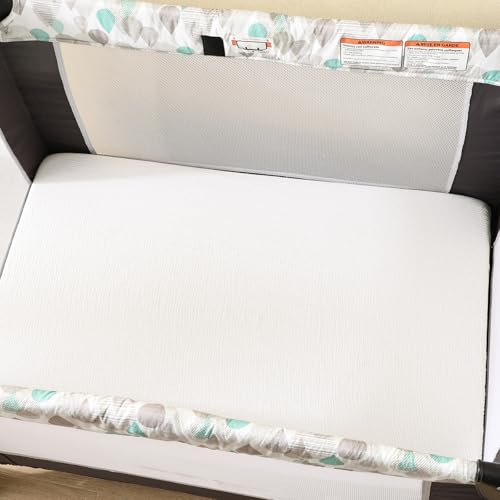 Image of david's kids Muslin Mini Crib Sheets, 2 Pack Cotton Pack N Play Sheets for Girls, Soft Breathable Baby Sheets Fit Pack N Play, Playard and Mini Crib Mattresses, Snow White & English Rose