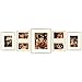 Golden State Art, Set of 7 Frames, Aluminum Metal Photo Frames with Ivory Color Mat & Real Glass, Décor Collage Frame - Color: Gold