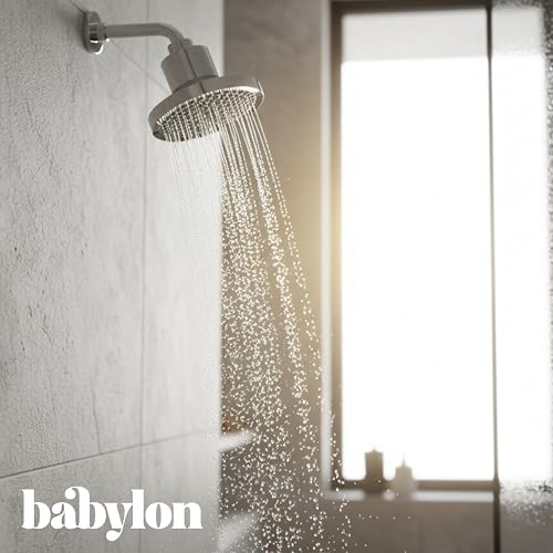 Image of babylon Shower Filter For Bathroom | Hard Water Softener For Home & Bath | 6 Inch Filtered Showerhead For Chlorine Removal | 4 Layer Filtration For Better Hair & Skin
