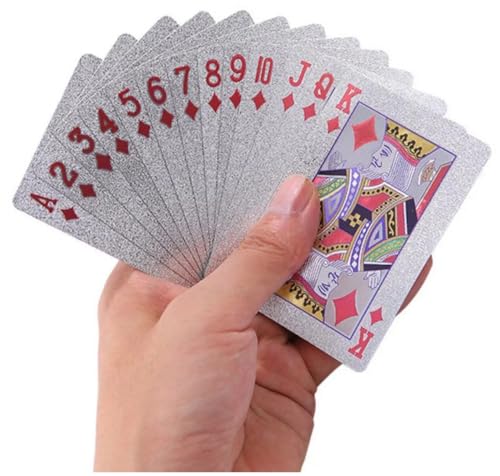 Baralho Dólar Prata Brilho Luxo Poker Cartas Truco Jogos