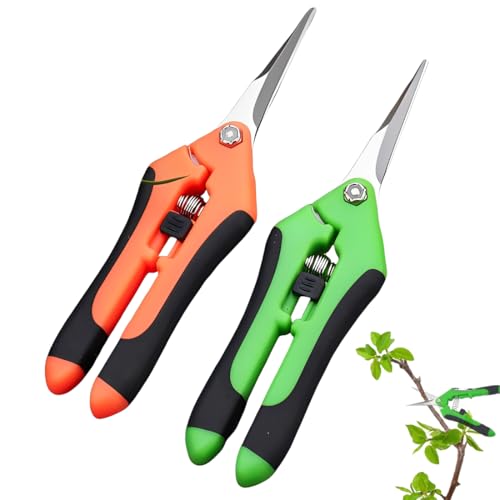 yipfen 2 pezzi forbici potatura professionali cesoie da giardinaggio con lame curve rivestite in titanio, forbici da potatura e cesoie per trimming, bonsai, raccolta di piante, frutta, verdura, fiori